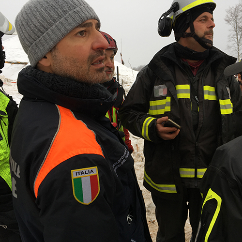 Response to fatal Italian avalanche*Extremely heavy snowfall, coupled with four intense earthquakes in a mountainous area of central Italy, led to a fatal avalanche that engulfed a hotel, writes Luigi D’Angelo, as he describes search and rescue efforts